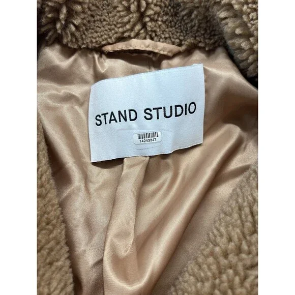 Stand Studio Coat Womens EU36 The Marina Faux Shearling Teddy Jacket Cozy Chunky
